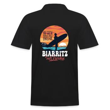 Surf Biarritz spot surf pour surfeur - Polo Homme - noir - Dos - Kai (181cm)