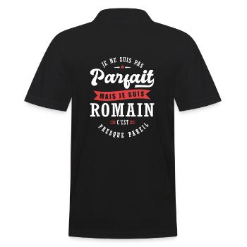 Romain Parfait Cadeau prenom romain - Polo Homme - noir - Dos - Kai (181cm)