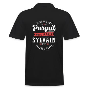 Sylvain Parfait Cadeau prenom sylvain - Polo Homme - noir - Dos - Kai (181cm)