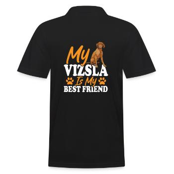 Vizsla Hundebekleidung Vizsla Grooming Vizsla - Männer Poloshirt - Schwarz - Hinten - Kai (181cm)