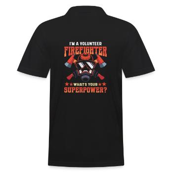 Feuerwehrmann Red Line Freiwilliger Feuerwehrmann - Männer Poloshirt - Schwarz - Hinten - Kai (181cm)