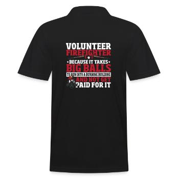 Feuerwache VFD Feuerwehrmann Freiwillige Feuerwehr - Männer Poloshirt - Schwarz - Hinten - Kai (181cm)