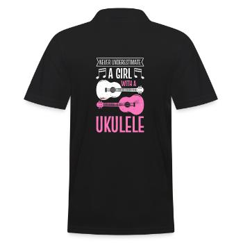 Musicien Uke Ukulele Ukulélé Unique Ukulélé - Polo Homme - noir - Dos - Kai (181cm)