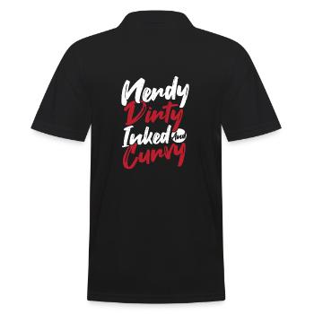 Studio de tatouage Tatoueur Artiste Nerdy Sale Encré Curvy - Polo Homme - noir - Dos - Kai (181cm)