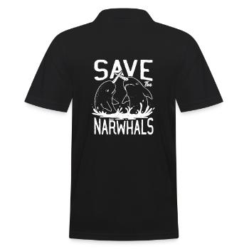 Narwal Narwalfische retten die Narwale - Männer Poloshirt - Schwarz - Hinten - Kai (181cm)