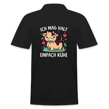 Viehzucht Tierzucht Bauer - Ich Mag Halt Einfach - Männer Poloshirt - Schwarz - Hinten - Kai (181cm)