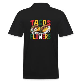 Nachos Mexique Plat mexicain Tacos Fleurs - Polo Homme - noir - Dos - Kai (181cm)