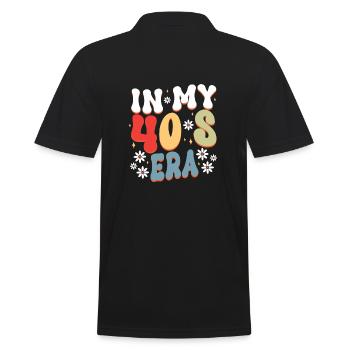 40th birthday in my 40s era - Men's Polo Shirt - black - Back - Kai (181cm)