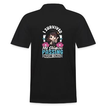 Gesundheitswesen Tochter Krankenpflegeschule - Männer Poloshirt - Schwarz - Hinten - Kai (181cm)