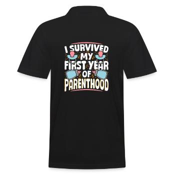 Education - surviving the first year of parenthood - Men's Polo Shirt - black - Back - Kai (181cm)