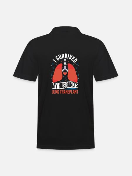 Survived my husband's lung transplant - Men's Polo Shirt - black