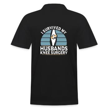Knieoperation Knie Operation OP - Männer Poloshirt - Schwarz - Hinten - Kai (181cm)