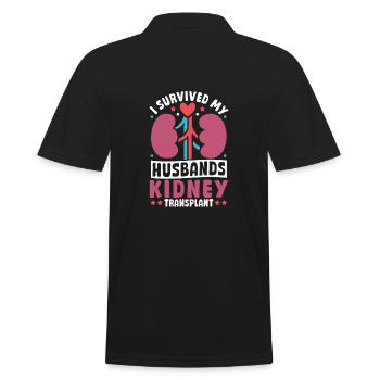 I Have My Husband's Kidney Transplant - Men's Polo Shirt - black - Back - Kai (181cm)