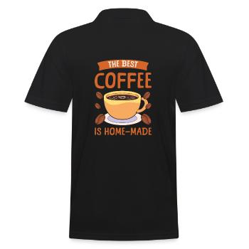 The best coffee is homemade barista - Men's Polo Shirt - black - Back - Kai (181cm)