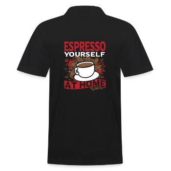 Perfect Brew Coffee Beans Coffee Lover Home - Men's Polo Shirt - black - Back - Kai (181cm)