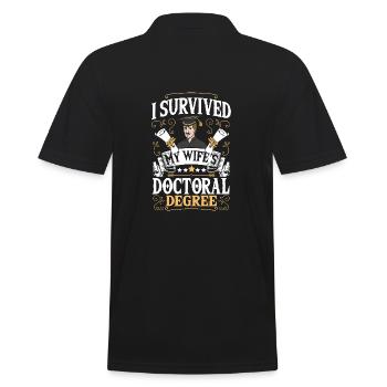 Docteur Philosophie PhD Le doctorat de ma femme - Polo Homme - noir - Dos - Kai (181cm)