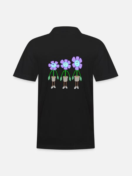 fun flower group - Männer Poloshirt - Schwarz