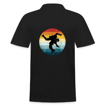 Ringen - Männer Poloshirt - Schwarz - Hinten - Kai (181cm)