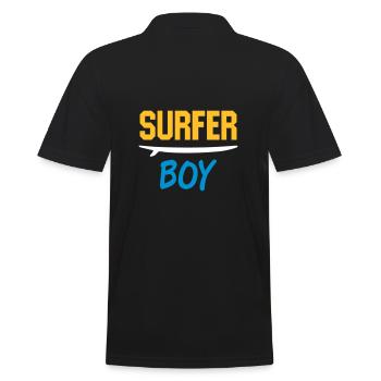 Surfer boy (Surfbrett) - Männer Poloshirt - Schwarz - Hinten - Kai (181cm)
