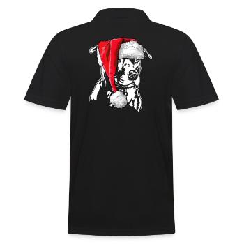Noël du Père Noël American Staffordshire Terrier - Polo Homme - noir - Dos - Kai (181cm)