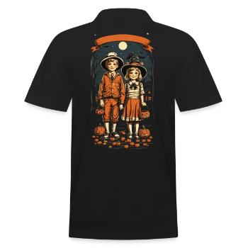 Mignon Halloween enfants Trick or Treat Style Vintage - Polo Homme - noir - Dos - Kai (181cm)