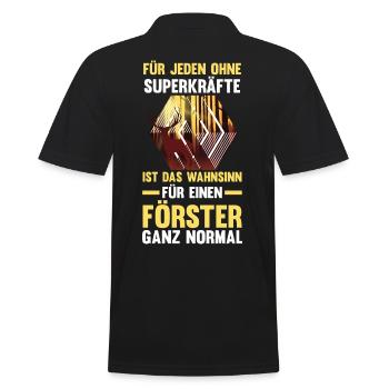 Waldarbeiter Holzfäller Waldarbeit Förster - Männer Poloshirt - Schwarz - Hinten - Kai (181cm)