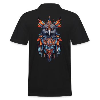 Raven Bohemian Feather & Magic Spirit Bird Design - Polo Homme - noir - Dos - Kai (181cm)
