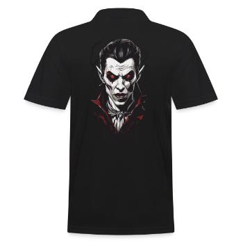 Vintage Vampire film d’horreur Halloween élégance - Polo Homme - noir - Dos - Kai (181cm)
