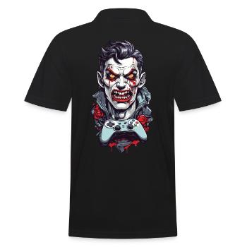 Spooky Halloween Gamer Gaming Design - Men's Polo Shirt - black - Back - Kai (181cm)