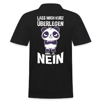 Lass mich kurz überlegen NEIN - Männer Poloshirt - Schwarz - Hinten - Kai (181cm)