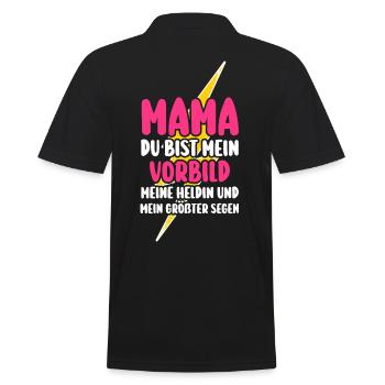 Mom Mother's Day Mom - Men's Polo Shirt - black - Back - Kai (181cm)