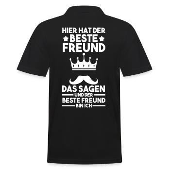 Bester Freund - Männer Poloshirt - Schwarz - Hinten - Kai (181cm)