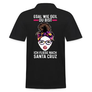Egal wie geil du bist ich fliege nach Santa Cruz - Männer Poloshirt - Schwarz - Hinten - Kai (181cm)