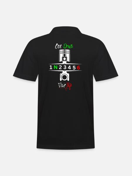 Motorrad Gänge Schaltung 1N23456 - Männer Poloshirt - Schwarz