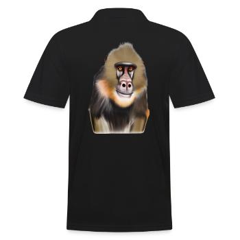 Mandrill Affe - Männer Poloshirt - Schwarz - Hinten - Kai (181cm)
