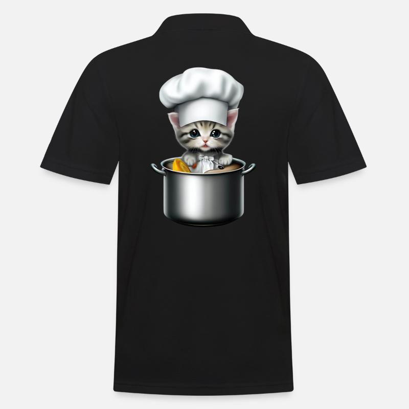 Chef Cat - Men's Polo Shirt - black