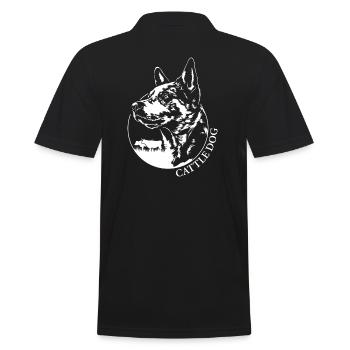 Cattle Dog Portrait Hund Hunde Wilsigns - Männer Poloshirt - Schwarz - Hinten - Kai (181cm)