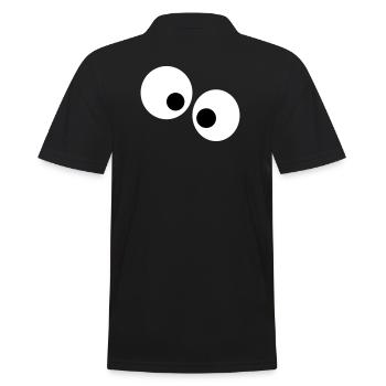 Lustige Augen - Männer Poloshirt - Schwarz - Hinten - Kai (181cm)