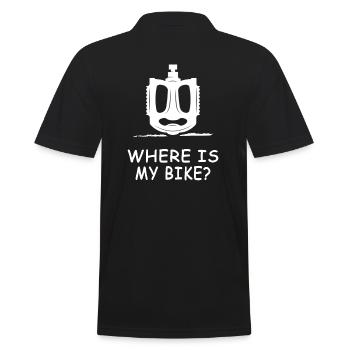 Bicycle Bike Cyclist "Bike-Face" Bicycle Pedals - Men's Polo Shirt - black - Back - Kai (181cm)