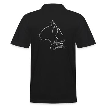 Profil oriental à poil court Chat Chat Wilsigns - Polo Homme - noir - Dos - Kai (181cm)