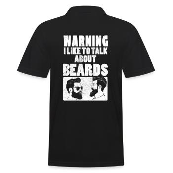 Warning I Like To Talk About Beard's Beard-Wearers - Men's Polo Shirt - black - Back - Kai (181cm)