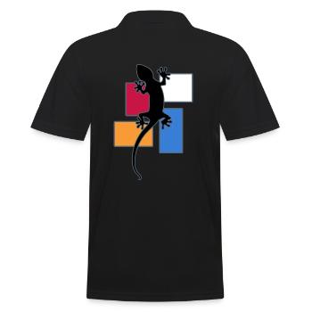 Klettern Bouldern Kletterhalle Kletterseil - Männer Poloshirt - Schwarz - Hinten - Kai (181cm)