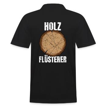 Holz Flüsterer Schreiner Zimmermann - Männer Poloshirt - Schwarz - Hinten - Kai (181cm)