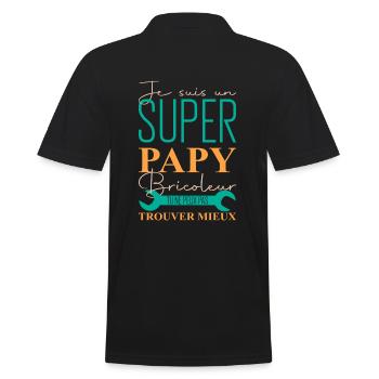 Papy bricoleur cadeau tee shirt papy bricoleur - Polo Homme - noir - Dos - Kai (181cm)