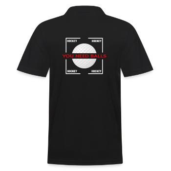 Joueurs de hockey sur gazon, « balles de hockey » - Polo Homme - noir - Dos - Kai (181cm)