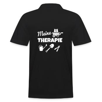 Meine Therapie Gartenarbeit - Männer Poloshirt - Schwarz - Hinten - Kai (181cm)