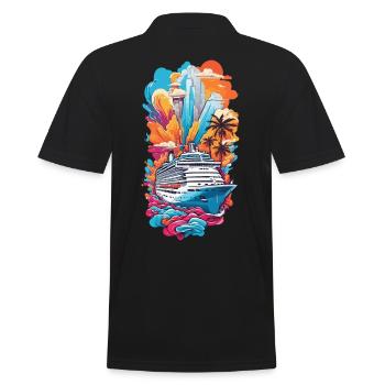 Cruise Dream Sea & Luxury Cruise - Men's Polo Shirt - black - Back - Kai (181cm)