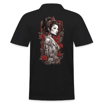 Geisha Streetwear Retro Japan Design - Polo Homme - noir - Dos - Kai (181cm)