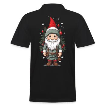 Winter Gnom und Weihnachtsbaum Weihnachten Design - Männer Poloshirt - Schwarz - Hinten - Kai (181cm)