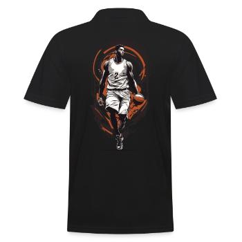 Basketball Dribbling Aesthetic Player Streetwear - Men's Polo Shirt - black - Back - Kai (181cm)